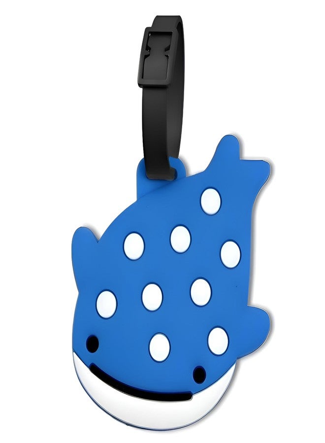 ANINIUCN Luggage Tag - Cute Silicone Animal ID Bag Tag for Suitcases, Backpacks, Travel Accessories - Cartoon Travel Tag for Airplane, Cruise, Vacation (Whale Shark) - Image 1